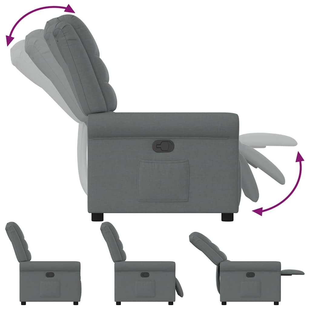 Πολυθρόνα Ανακλινόμενη Ηλεκτρική Σκούρο Γκρι Υφασμάτινη