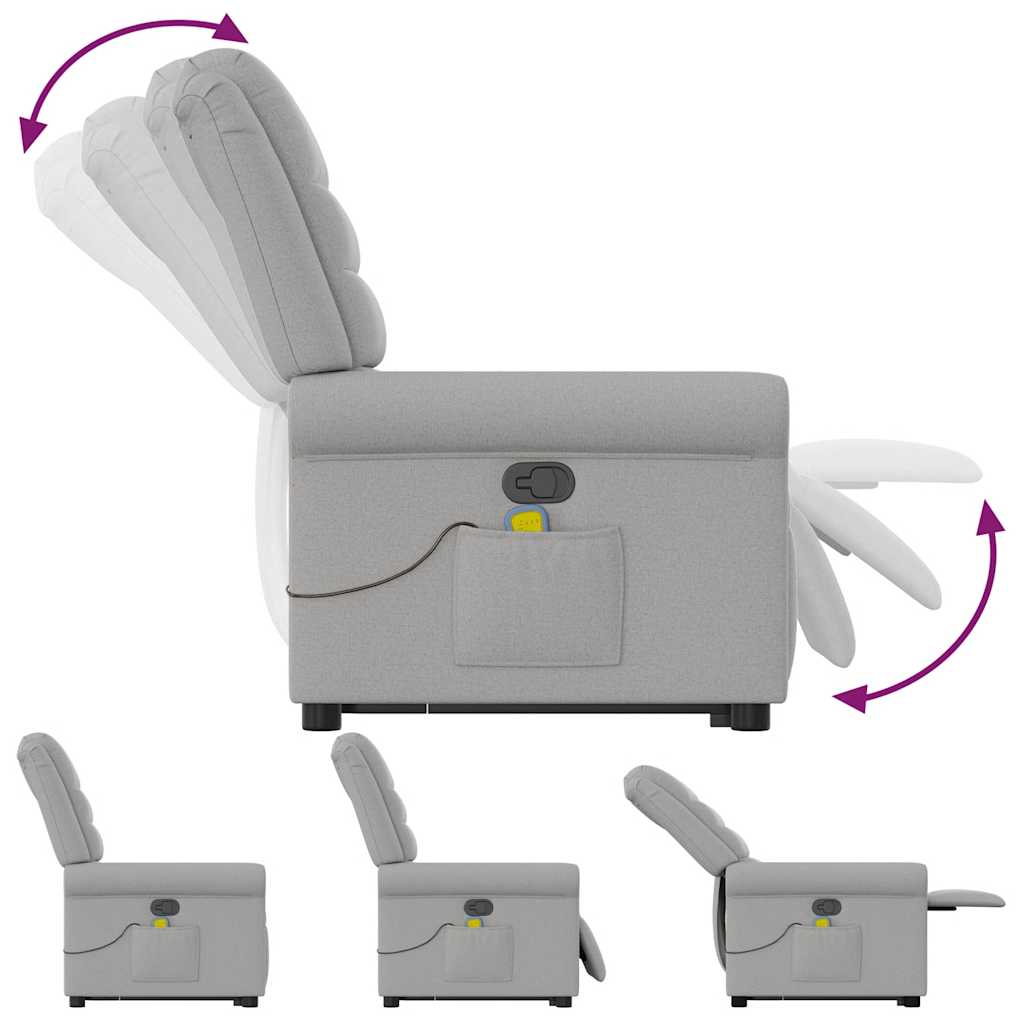 Μόνιμη πολυθρόνα μασάζ καρέκλα ανάκλισης σύννεφο γκρι ύφασμα - Pakobazaar