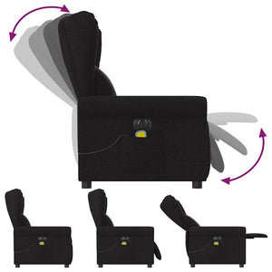 Πολυθρόνα Μασάζ Ηλεκ. Ανακλινόμενη Μαύρη Υφασμάτινη