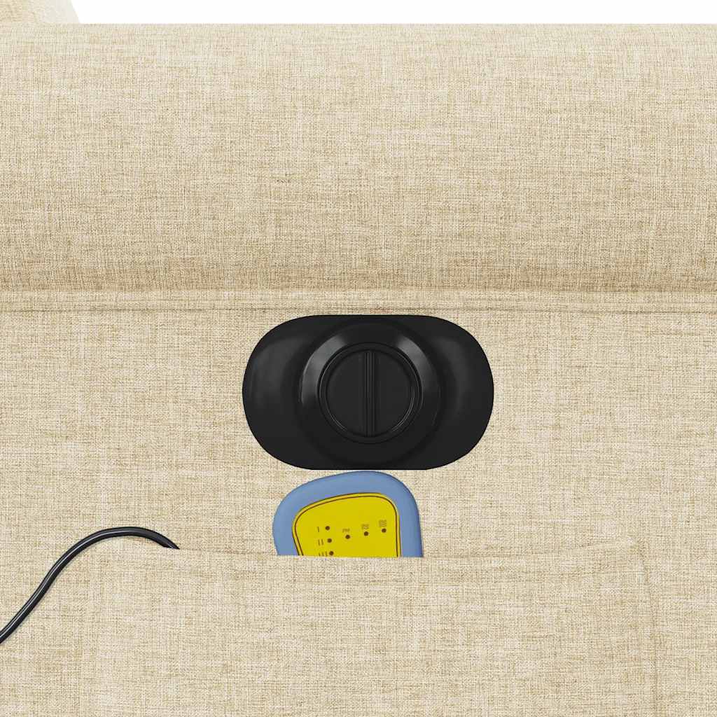 Πολυθρόνα Μασάζ Ανακλινόμενη Ηλεκτρική Κρεμ Υφασμάτινη