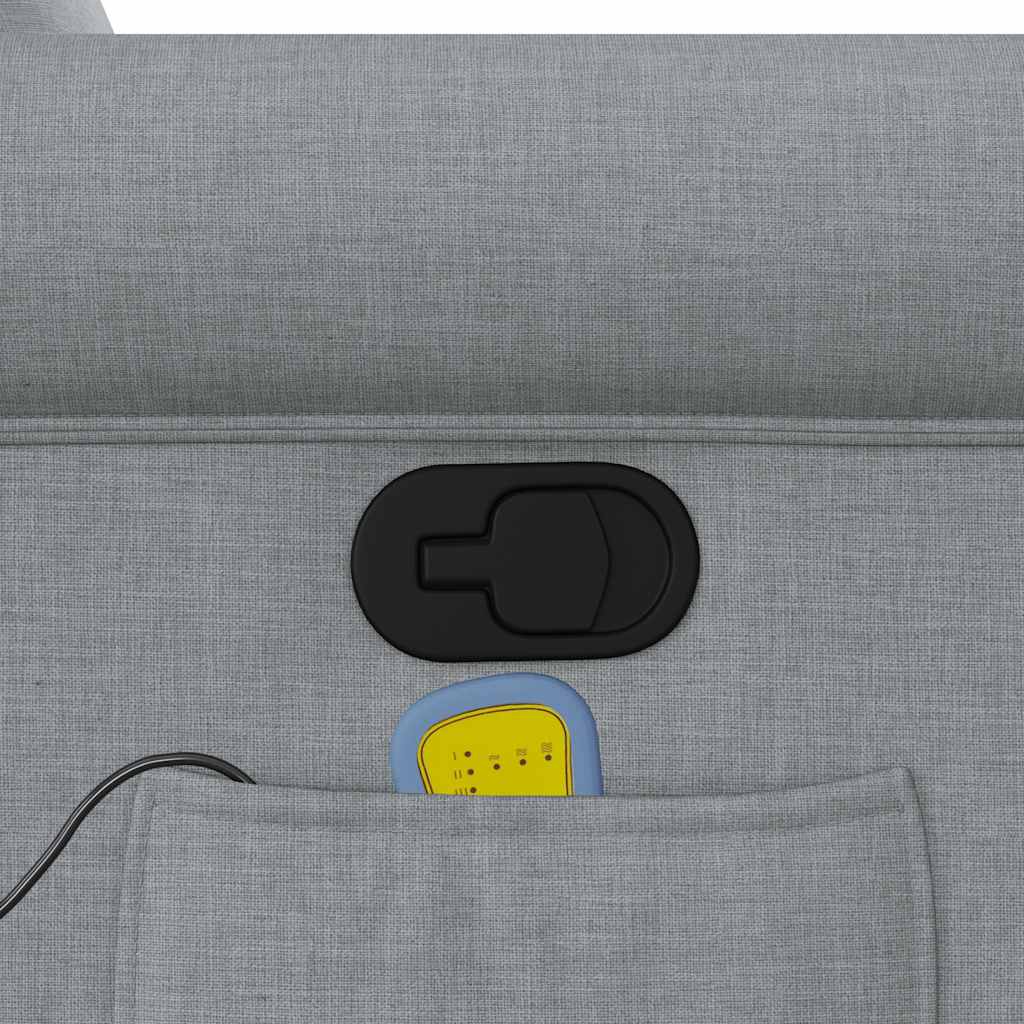 Πολυθρόνα Μασάζ Ανακλινόμενη με Ανύψωση Ανοιχτό Γκρι Υφασμάτινη - Pakobazaar