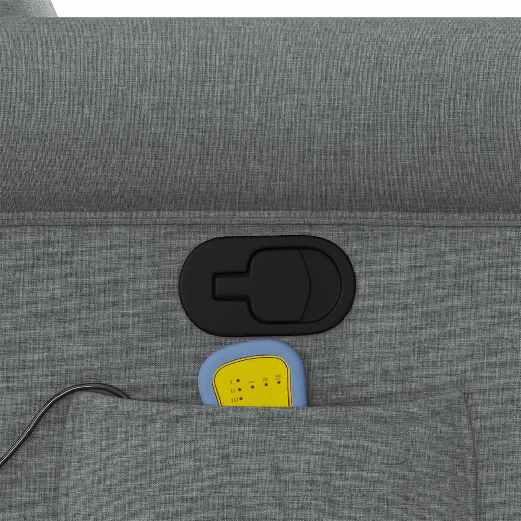 Πολυθρόνα Μασάζ Ανακλινόμενη με Ανύψωση Σκούρο Γκρι Υφασμάτινη - Pakobazaar