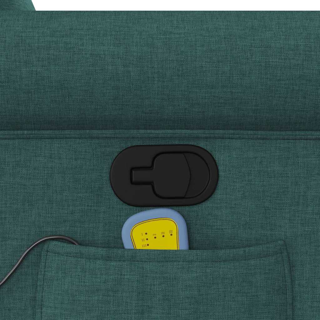 Πολυθρόνα Μασάζ Ανακλινόμενη με Ανύψωση Σκούρο Πράσινη Υφασμ. - Pakobazaar