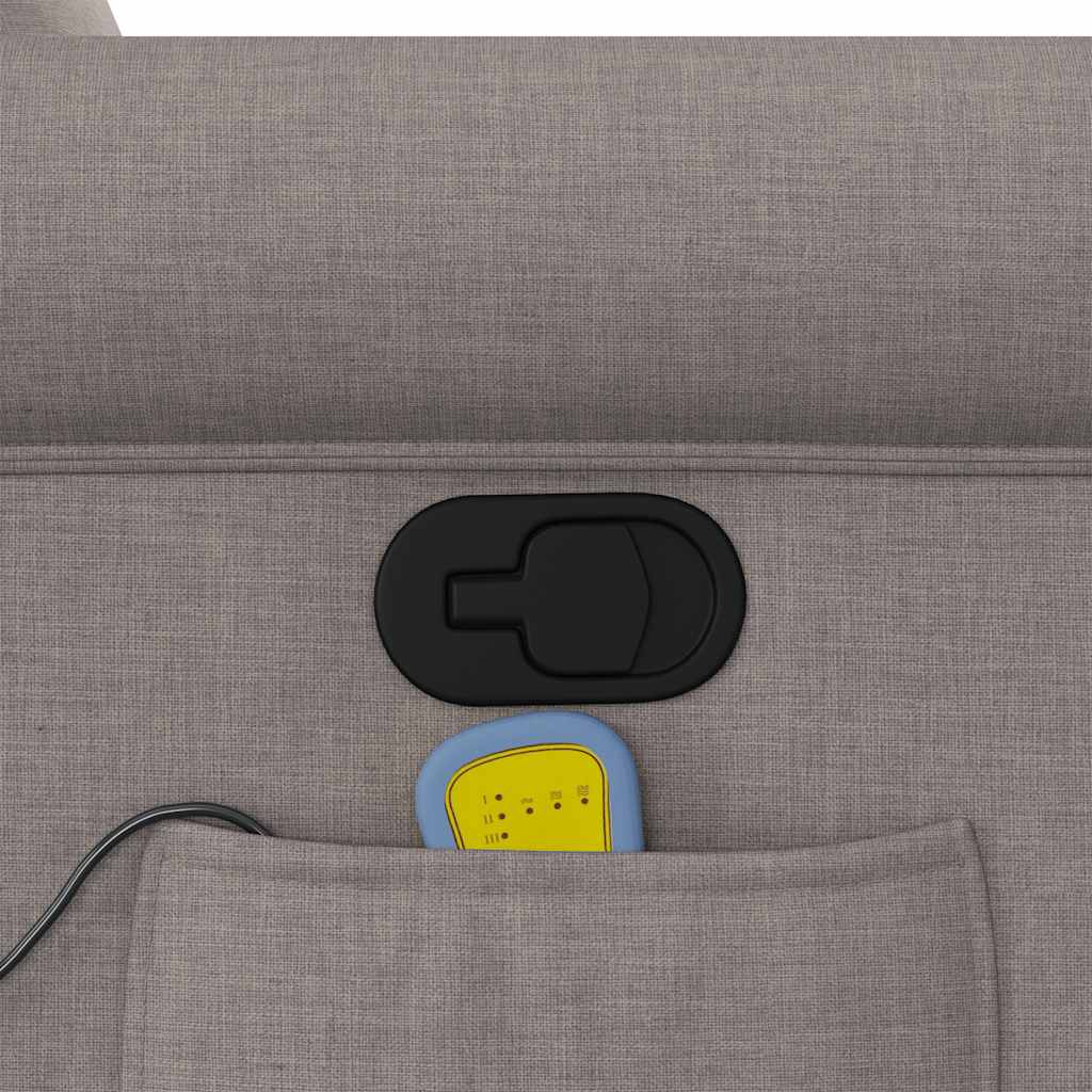 Πολυθρόνα Μασάζ Ανακλινόμενη με Ανύψωση Taupe Υφασμάτινη - Pakobazaar