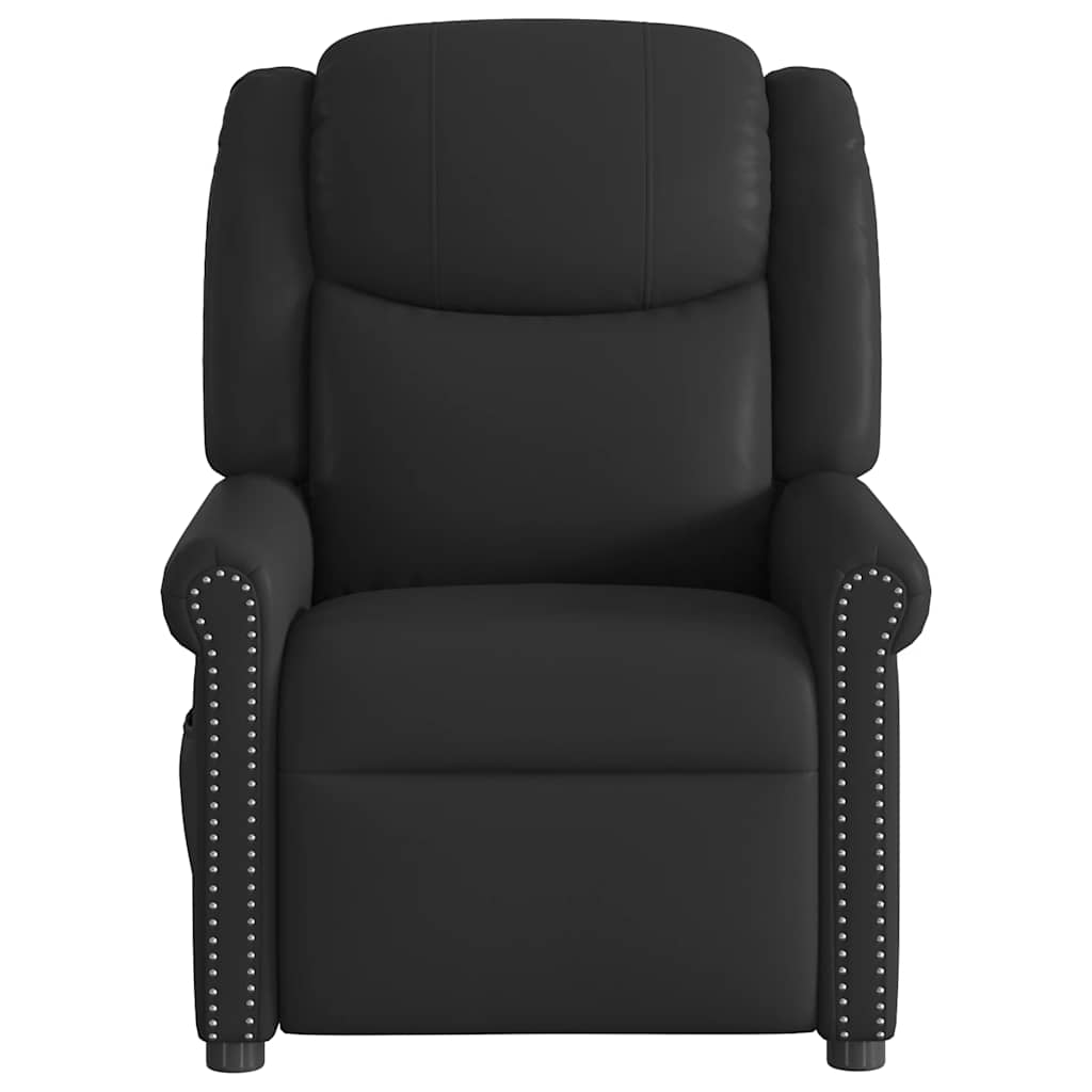 Ηλεκτρική καρέκλα ανάκλισης μασάζ Shiny Black Faux Leather - Pakobazaar