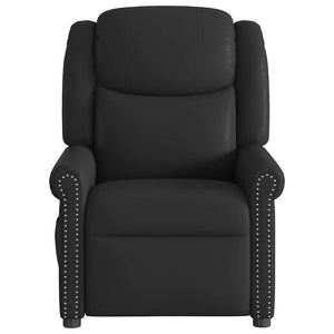 Ηλεκτρική καρέκλα ανάκλισης μασάζ Shiny Black Faux Leather - Pakobazaar