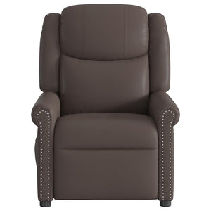 Ηλεκτρική καρέκλα ανάκλισης μασάζ Shiny Brown Faux Leather