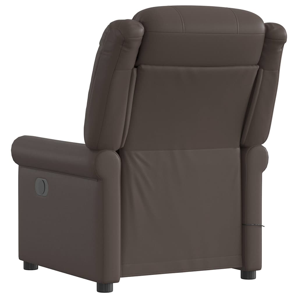 Ηλεκτρική καρέκλα ανάκλισης μασάζ Shiny Brown Faux Leather