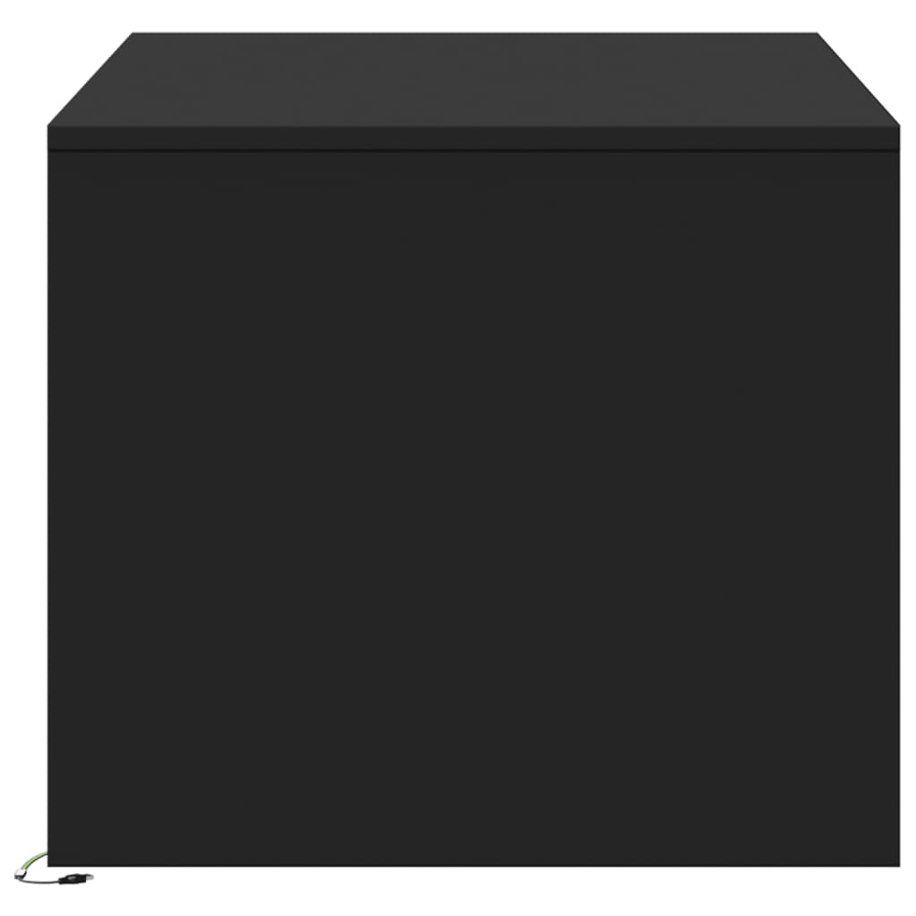 Τραπεζάκι Σαλονιού με LED Φώτα Μαύρο από Επεξ. Ξύλο - Pakobazaar