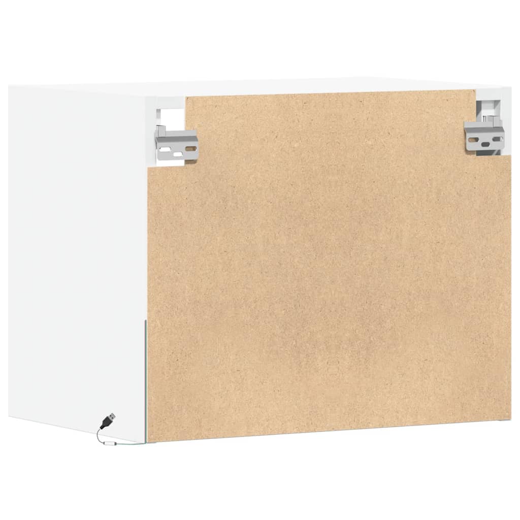 Κομοδίνα Επιτοίχια με Φώτα LED 2 τεμ. Λευκά - Pakobazaar