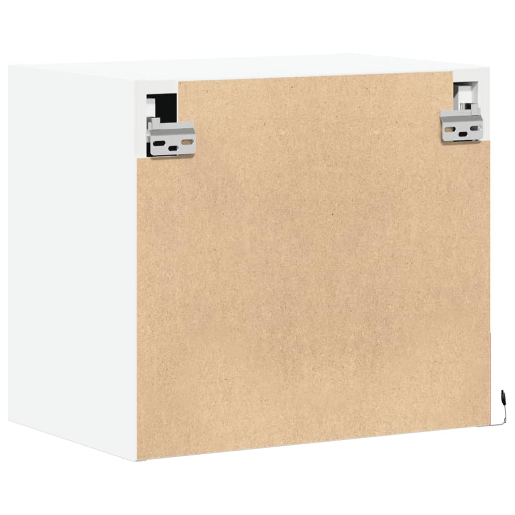 Κομοδίνα Επιτοίχια με Φώτα LED 2 τεμ. Λευκά - Pakobazaar