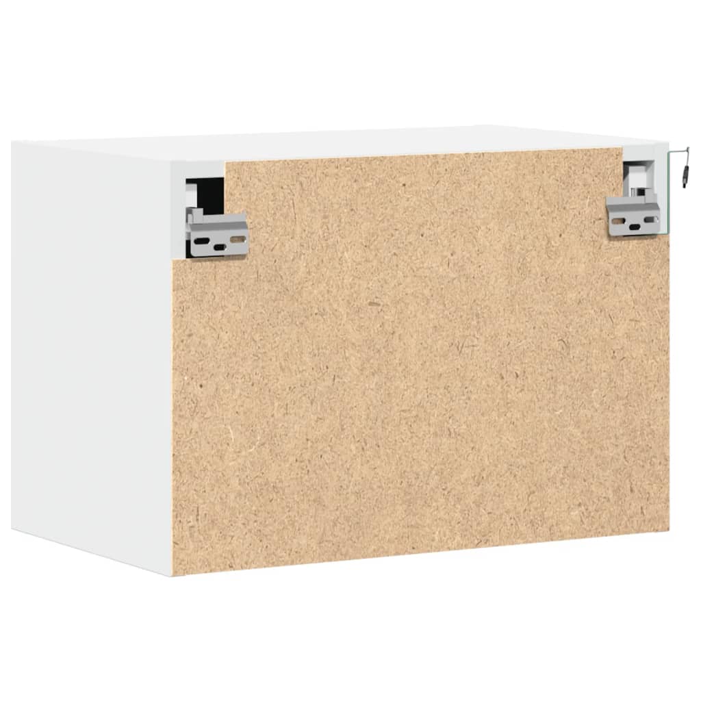 Κομοδίνο Επιτοίχιο με Φώτα LED Λευκό - Pakobazaar