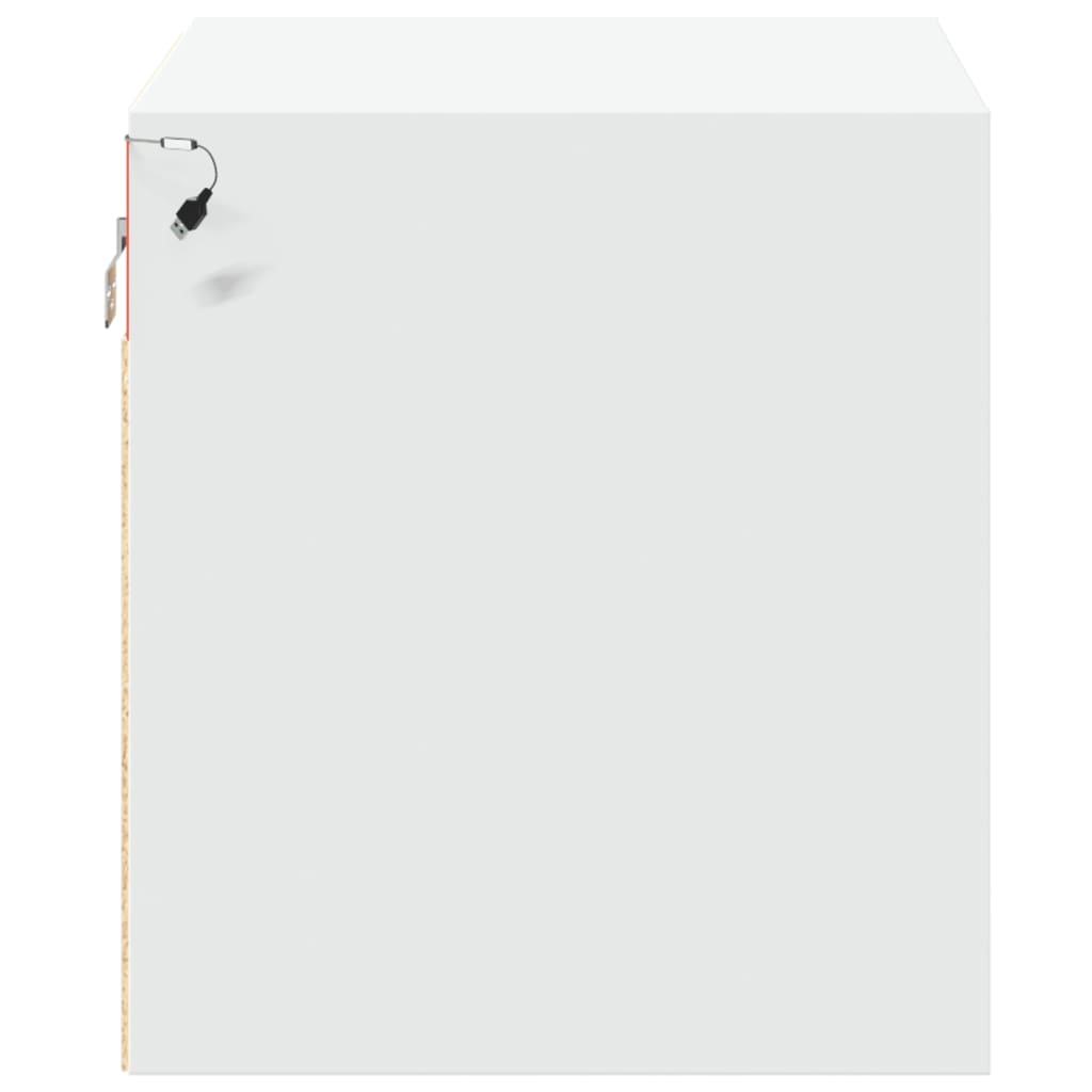 Κομοδίνα Επιτοίχια με Φώτα LED 2 τεμ. Λευκά - Pakobazaar