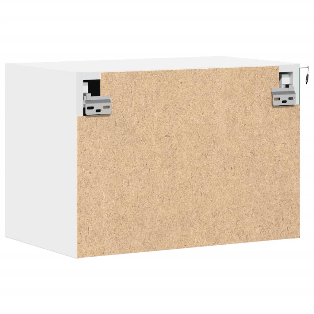 Κομοδίνα Επιτοίχια με Φώτα LED 2 τεμ. Λευκά - Pakobazaar