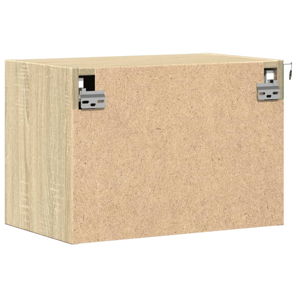 Κομοδίνο Επιτοίχιο με Φώτα LED Sonoma Δρυς - Pakobazaar