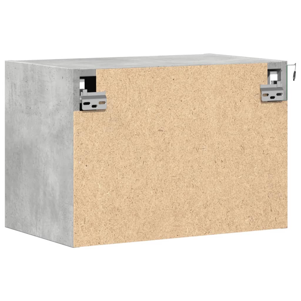 Κομοδίνα Επιτοίχια με Φώτα LED 2 τεμ. Γκρι Σκυροδέματος - Pakobazaar