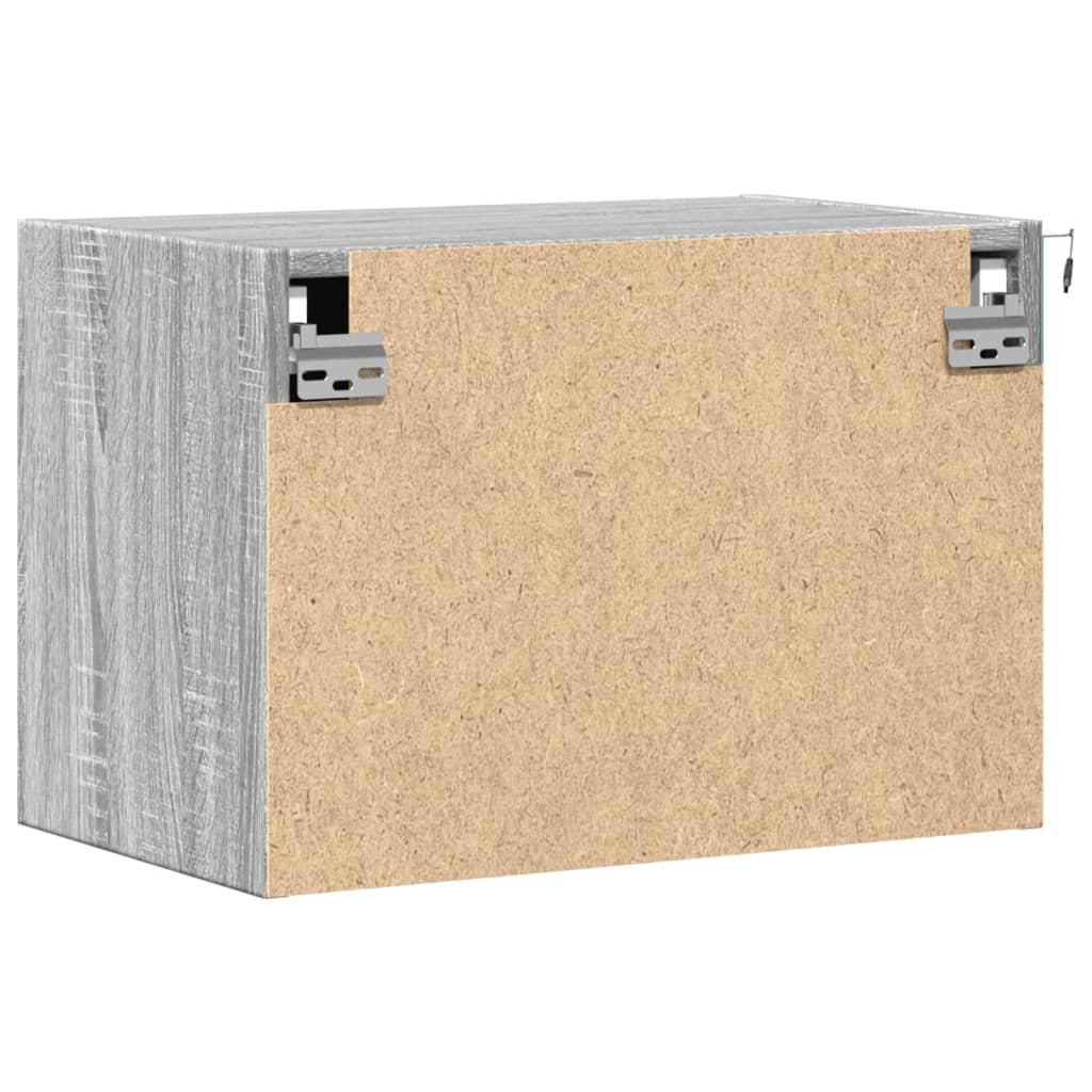 Κομοδίνο Επιτοίχιο με Φώτα LED Γκρι Sonoma - Pakobazaar