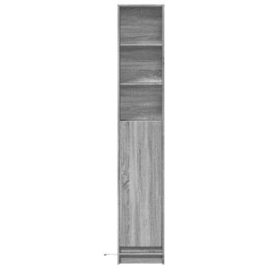 Ντουλάπι με Φώτα LED Γκρι Sonoma 36x32,5x200 εκ. Επεξ. Ξύλο