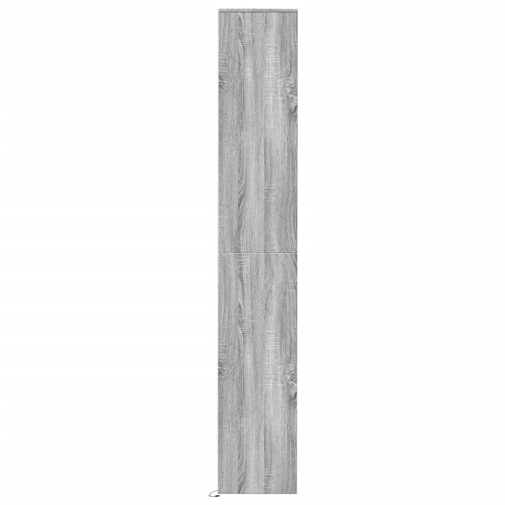 Ντουλάπι με Φώτα LED Γκρι Sonoma 36x32,5x200 εκ. Επεξ. Ξύλο