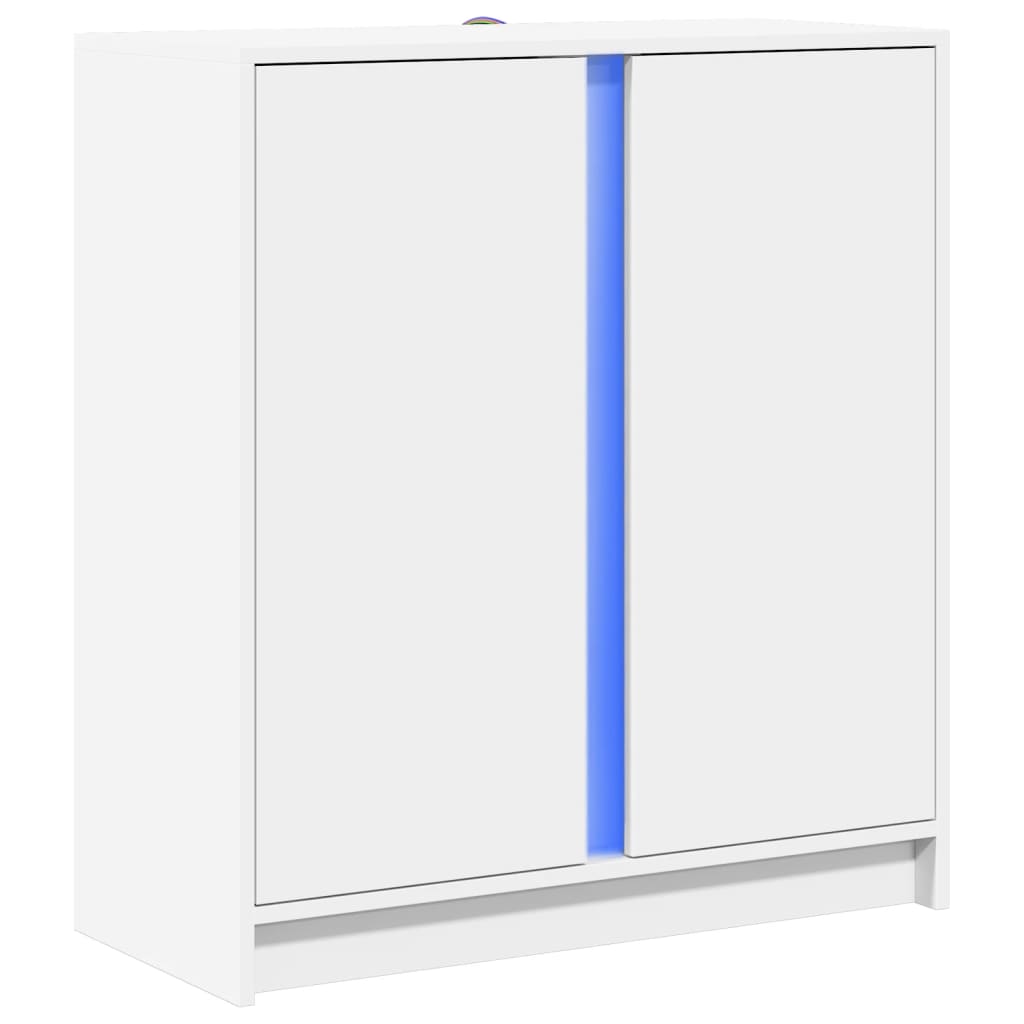 Μπουφές με Φώτα LED Λευκός 77x34x85 εκ. από Επεξεργασμένο Ξύλο - Pakobazaar