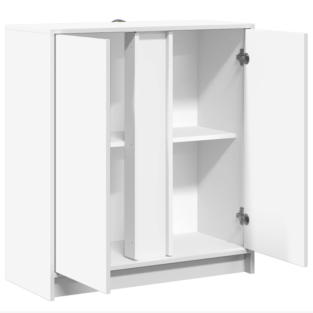 Μπουφές με Φώτα LED Λευκός 77x34x85 εκ. από Επεξεργασμένο Ξύλο - Pakobazaar