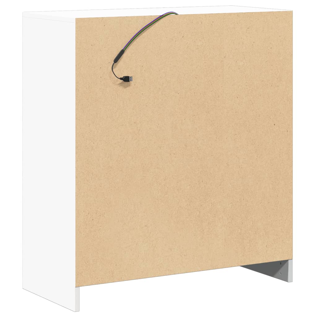 Μπουφές με Φώτα LED Λευκός 77x34x85 εκ. από Επεξεργασμένο Ξύλο - Pakobazaar