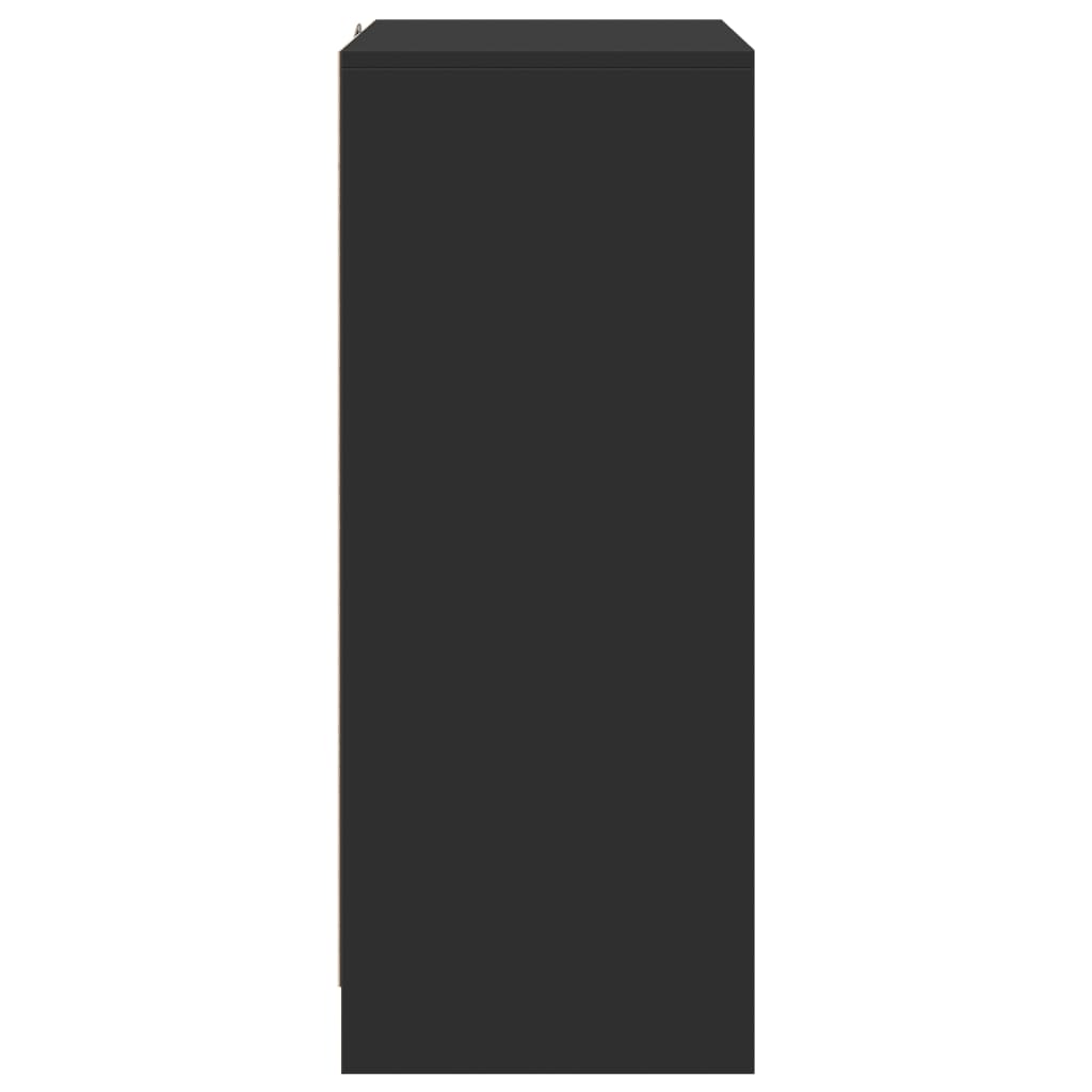 Ντουλάπι με Φώτα LED Μαύρη 77x34x85 εκ. Επεξεργασμένο Ξύλο - Pakobazaar