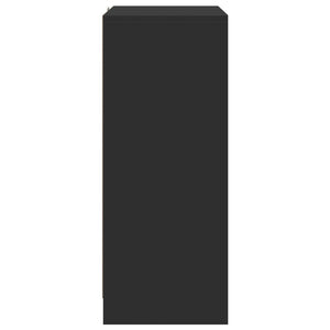 Ντουλάπι με Φώτα LED Μαύρη 77x34x85 εκ. Επεξεργασμένο Ξύλο