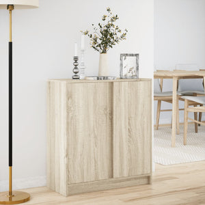 Ντουλάπι με Φώτα LED Sonoma Δρυς 77x34x85εκ Επεξεργασμένο Ξύλο - Pakobazaar
