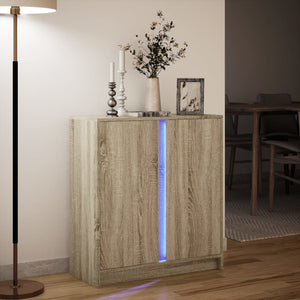 Ντουλάπι με Φώτα LED Sonoma Δρυς 77x34x85εκ Επεξεργασμένο Ξύλο - Pakobazaar