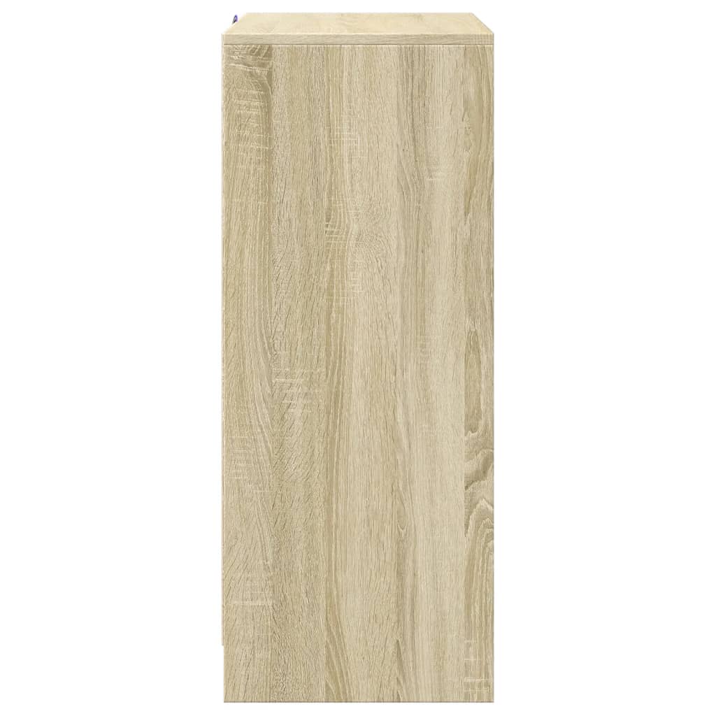 Ντουλάπι με Φώτα LED Sonoma Δρυς 77x34x85εκ Επεξεργασμένο Ξύλο - Pakobazaar