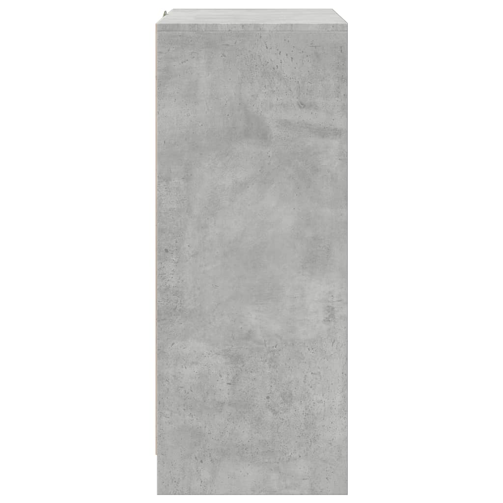 Ντουλάπι με Φώτα LED Γκρι Σκυρ. 77x34x85εκ. Επεξεργασμένο Ξύλο