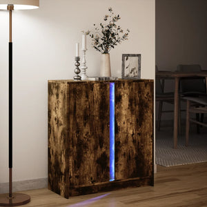 Ντουλάπι με Φώτα LED Δρυς 77x34x85 εκ. Επεξεργασμένο Ξύλο - Pakobazaar