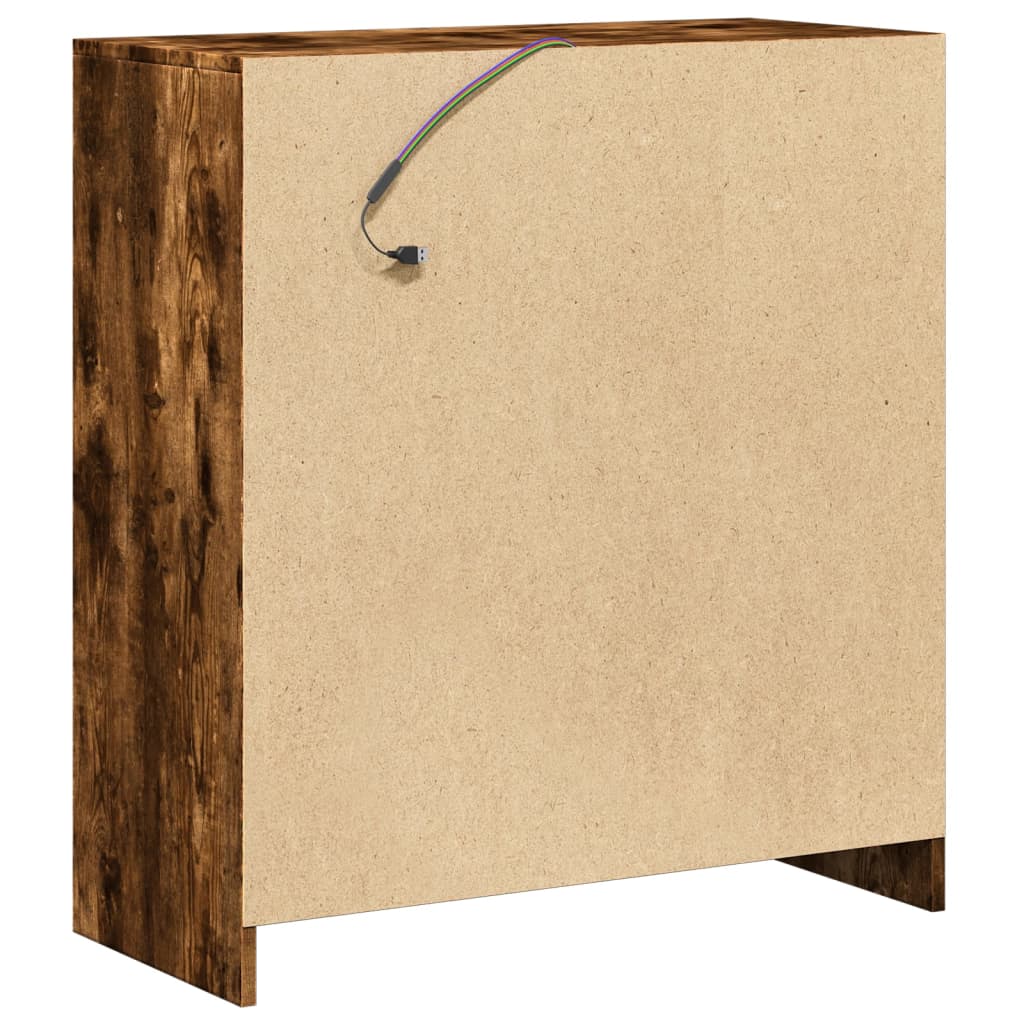 Ντουλάπι με Φώτα LED Δρυς 77x34x85 εκ. Επεξεργασμένο Ξύλο - Pakobazaar