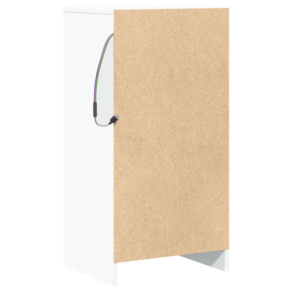 Μπουφές με Φώτα LED Λευκός 42,5x34x85εκ. από Επεξεργασμένο Ξύλο - Pakobazaar