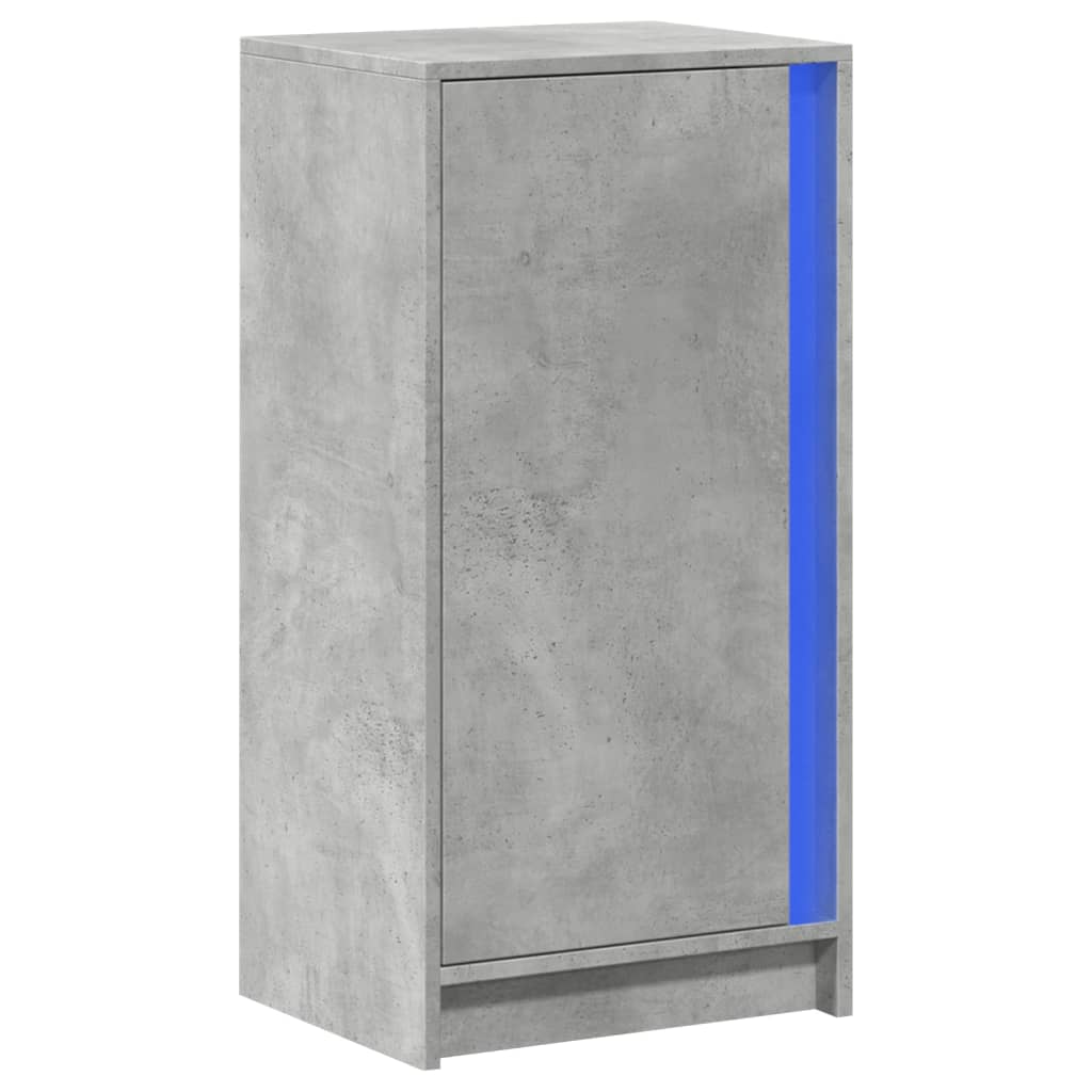 Ντουλάπι με Φώτα LED Γκρι Σκυρ. 42,5x34x85 εκ. Επεξ. Ξύλο