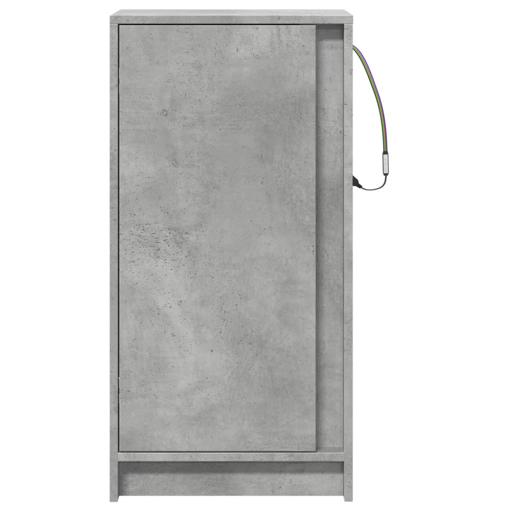 Ντουλάπι με Φώτα LED Γκρι Σκυρ. 42,5x34x85 εκ. Επεξ. Ξύλο