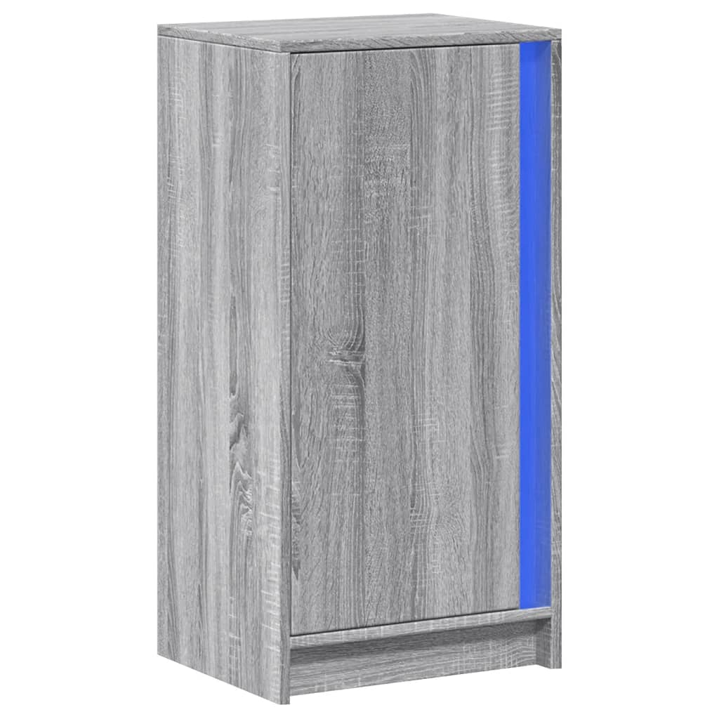 Ντουλάπι με Φώτα LED Γκρι Sonoma 42,5x34x85 εκ Επεξ. Ξύλο