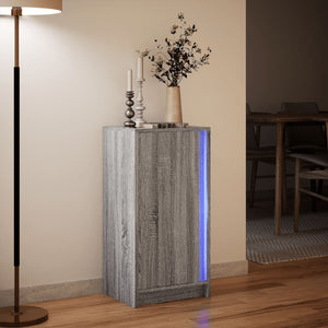 Ντουλάπι με Φώτα LED Γκρι Sonoma 42,5x34x85 εκ Επεξ. Ξύλο