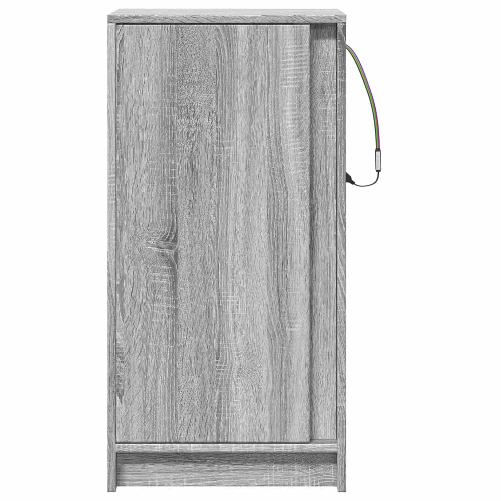 Ντουλάπι με Φώτα LED Γκρι Sonoma 42,5x34x85 εκ Επεξ. Ξύλο