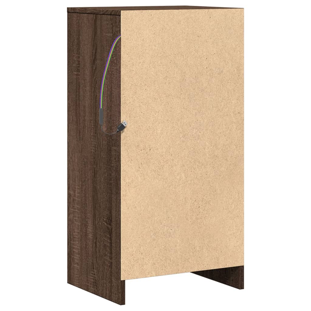 Ντουλάπι με Φώτα LED Καφέ Δρυς 42,5x34x85 εκ. Επεξ. Ξύλο - Pakobazaar