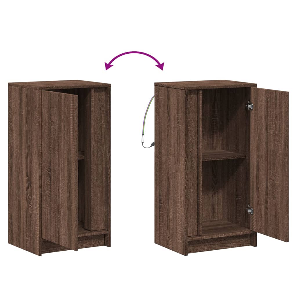 Ντουλάπι με Φώτα LED Καφέ Δρυς 42,5x34x85 εκ. Επεξ. Ξύλο - Pakobazaar