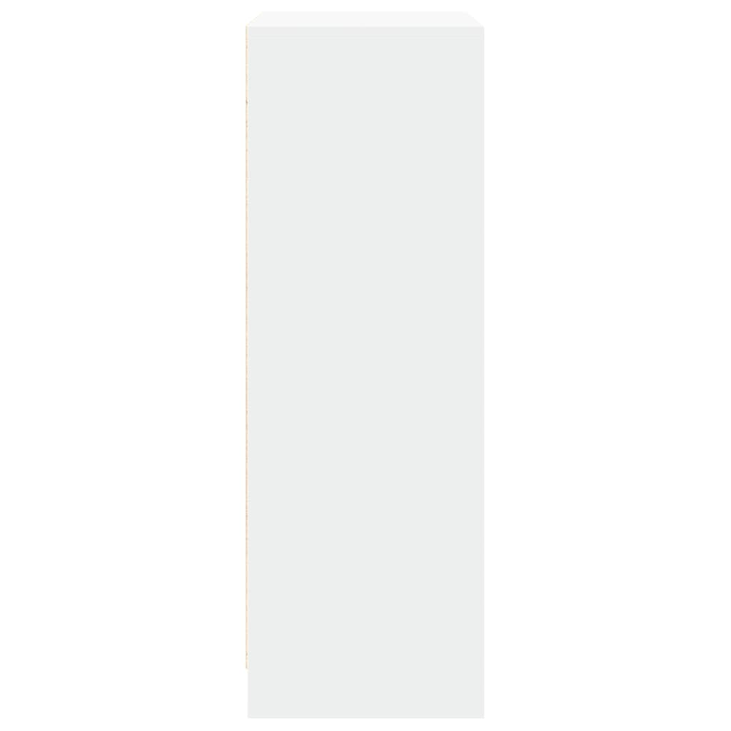 Μπουφές με Φώτα LED Λευκός 77x34x100 εκ. από Επεξεργασμένο Ξύλο - Pakobazaar
