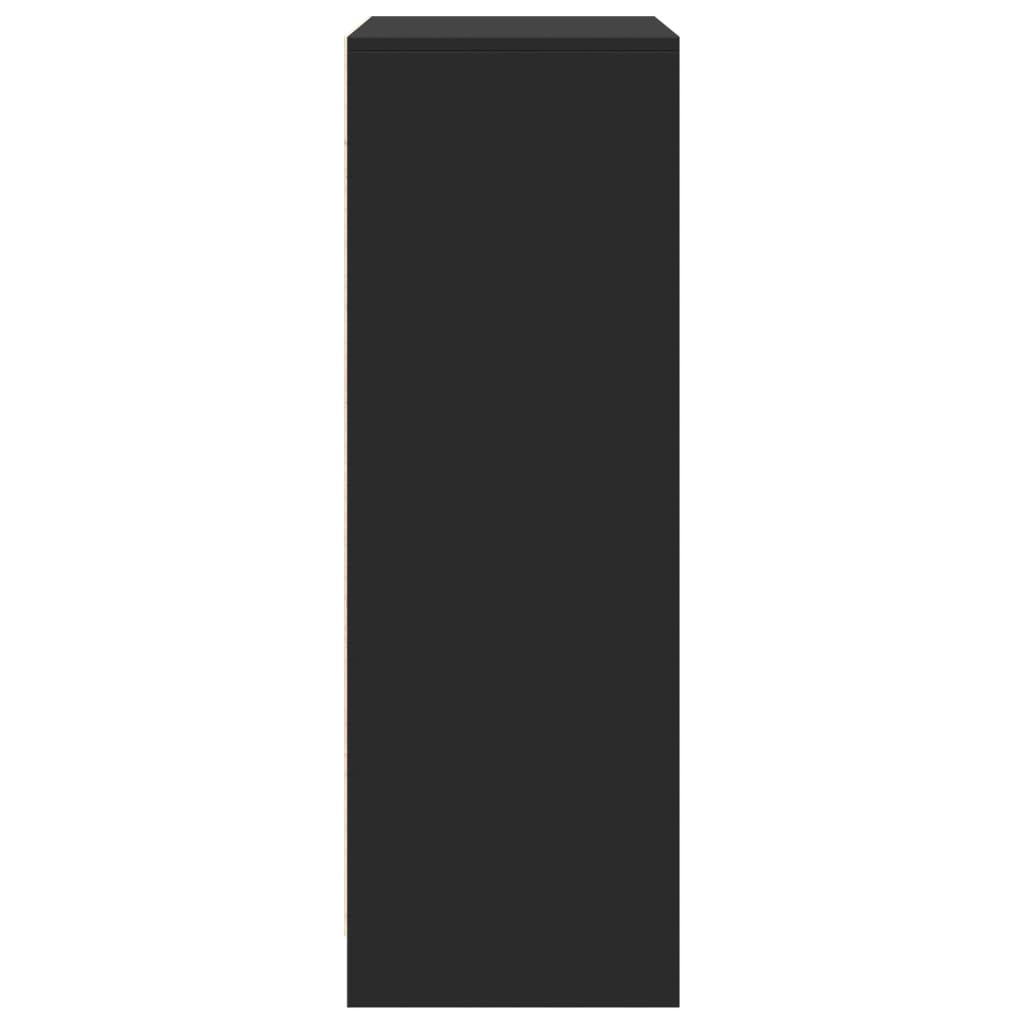 Ντουλάπι με Φώτα LED Μαύρη 77x34x100 εκ. Επεξεργασμένο Ξύλο