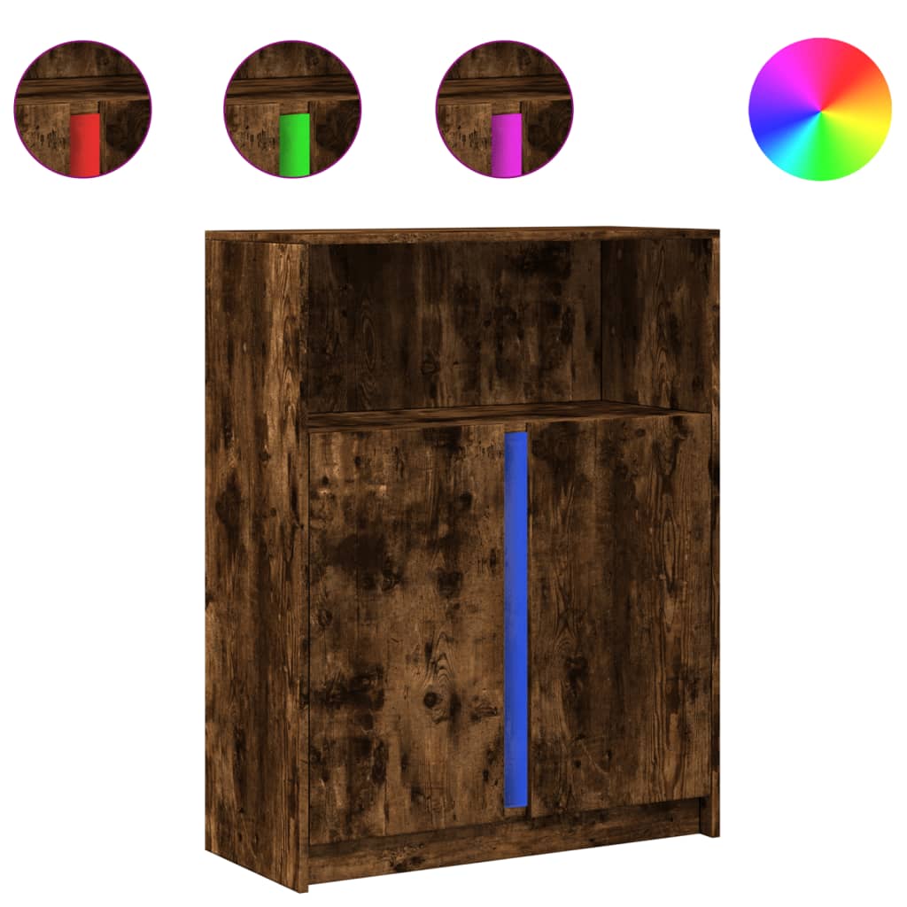 Ντουλάπι με Φώτα LED Δρυς 77x34x100 εκ. Επεξεργασμένο Ξύλο - Pakobazaar