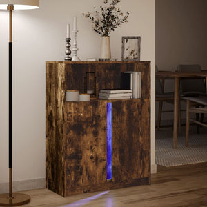 Ντουλάπι με Φώτα LED Δρυς 77x34x100 εκ. Επεξεργασμένο Ξύλο - Pakobazaar