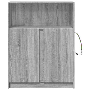 Ντουλάπι με Φώτα LED Γκρι Sonoma 77x34x100εκ Επεξεργασμένο Ξύλο - Pakobazaar