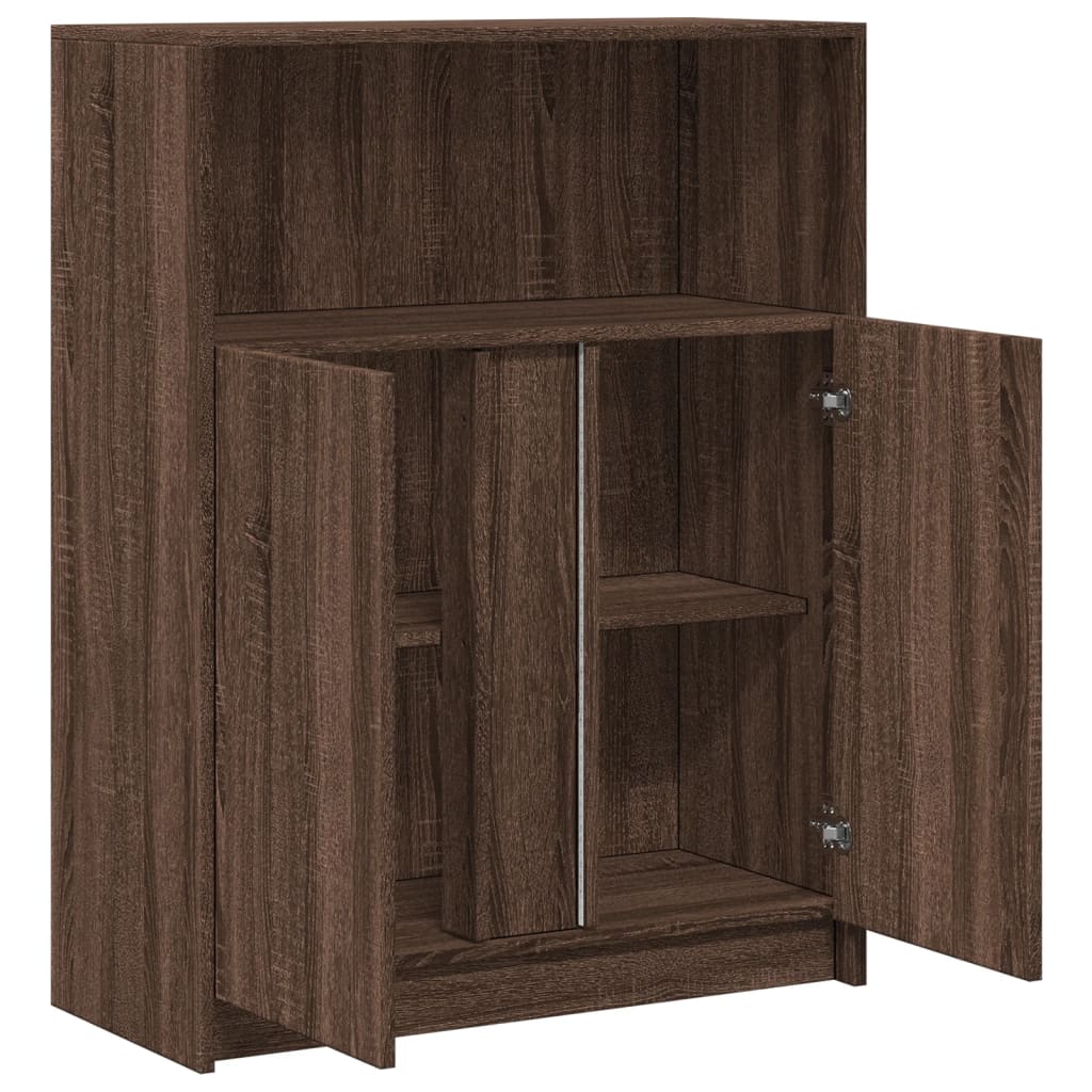 Ντουλάπι με Φώτα LED Καφέ Δρυς 77x34x100 εκ. Επεξεργασμένο Ξύλο