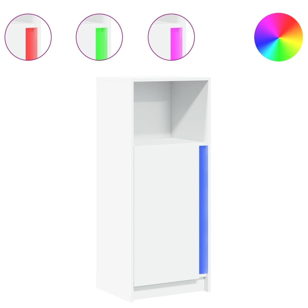 Μπουφές με Φώτα LED Λευκός 42,5x34x100 εκ. Επεξεργασμένο Ξύλο - Pakobazaar