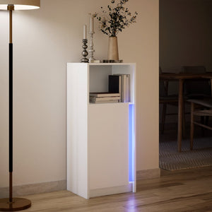 Μπουφές με Φώτα LED Λευκός 42,5x34x100 εκ. Επεξεργασμένο Ξύλο - Pakobazaar